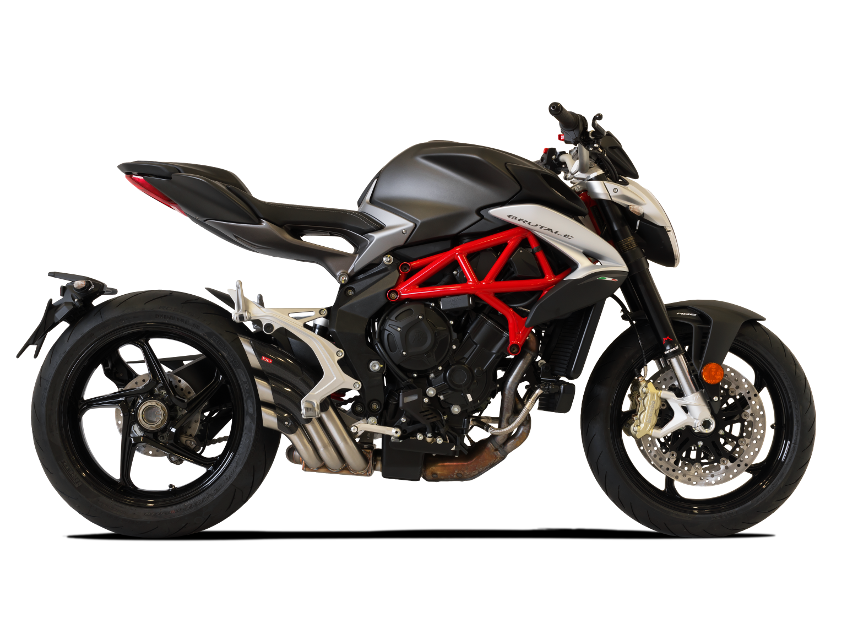 HP CORSE MV Agusta Brutale 800/RR Slip-on Exhaust "HydroTre Satin" (racing; with carbon cover)