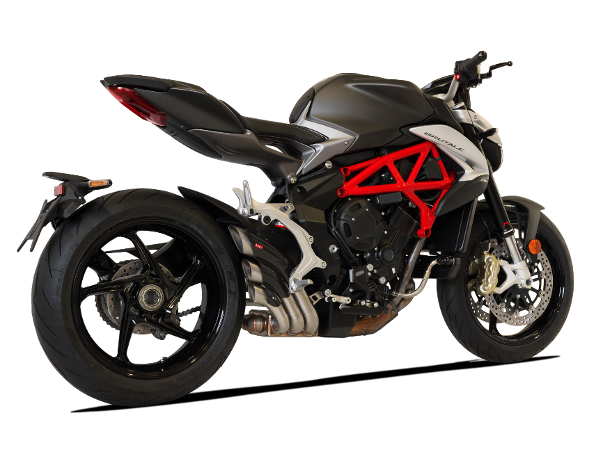 HP CORSE MV Agusta Brutale 800/RR Slip-on Exhaust "HydroTre Satin" (racing; with carbon cover)