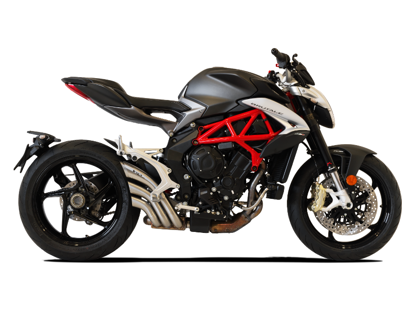 HP CORSE MV Agusta Brutale 800/RR Slip-on Exhaust "HydroTre Satin" (racing; with stainless steel cover)