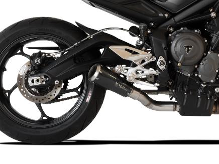 HP CORSE Triumph STREET TRIPLE 765 Slip-on Exhaust "GP-07 Black with Aluminum Ring" (racing) – Accessories in MotoDeal – Motorcycle Accessories and Parts Online Shop