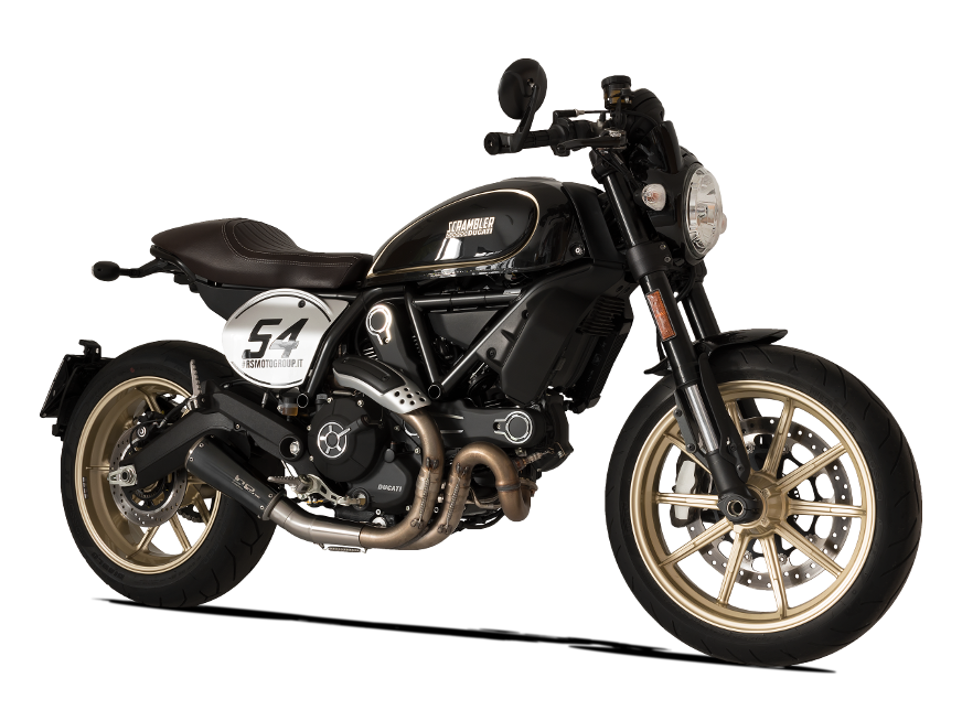 HP CORSE Ducati Scrambler 800 Slip-on Exhaust "GP-07 Black" (EU homologated; with aluminum end-cap)