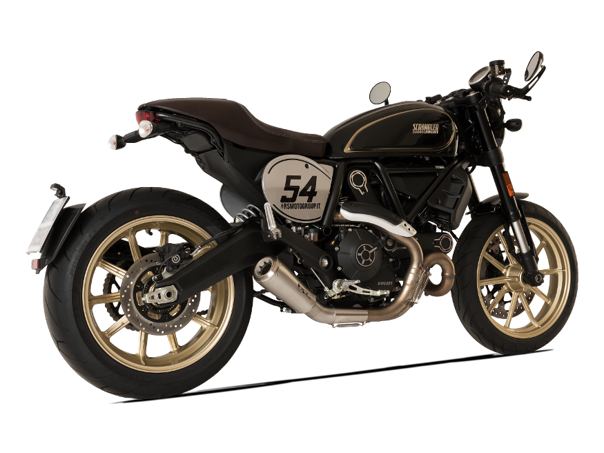 HP CORSE Ducati Scrambler 800 Slip-on Exhaust "GP-07 Satin" (EU homologated; with aluminum end-cap)