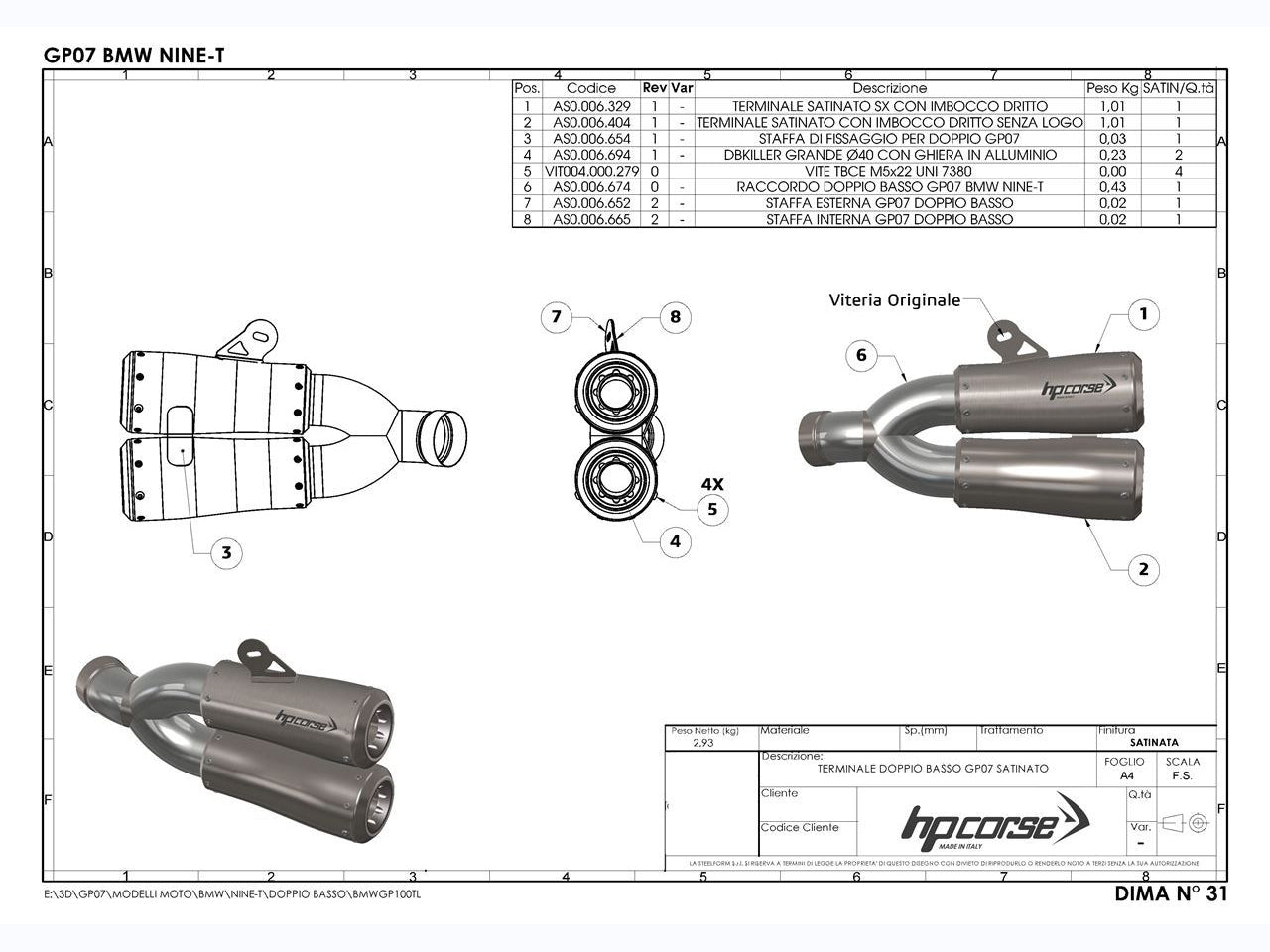 HP CORSE BMW R nineT Dual Slip-on Exhaust "GP-07 Black" (EU homologated) – Accessories in MotoDeal – Motorcycle Accessories and Parts Online Shop