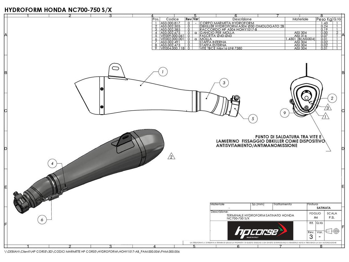 HP CORSE Honda NC700 / NC750 Slip-on Exhaust "Hydroform Satin" (racing only) – Accessories in MotoDeal – Motorcycle Accessories and Parts Online Shop