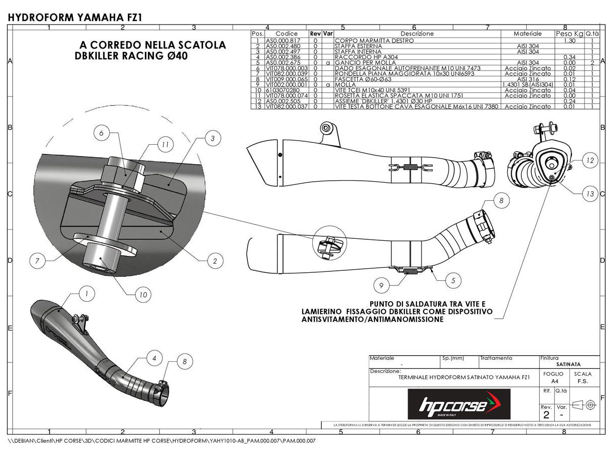 HP CORSE Yamaha FZ1 (06/15) Slip-on Exhaust "Hydroform Satin" (EU homologated) – Accessories in MotoDeal – Motorcycle Accessories and Parts Online Shop