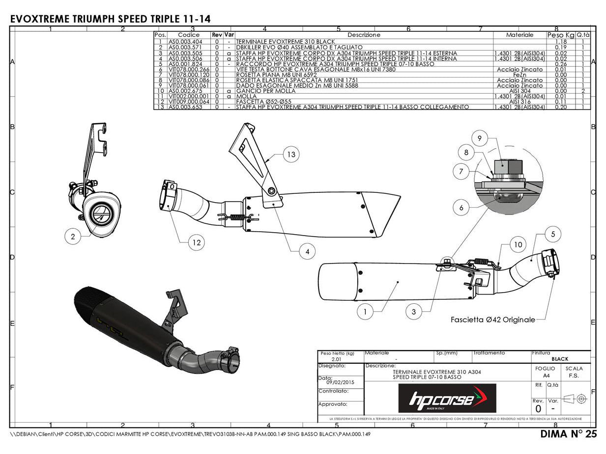 HP CORSE Triumph Speed Triple 1050 (11/15) Slip-on Exhaust "Evoxtreme Satin" (EU homologated) – Accessories in MotoDeal – Motorcycle Accessories and Parts Online Shop