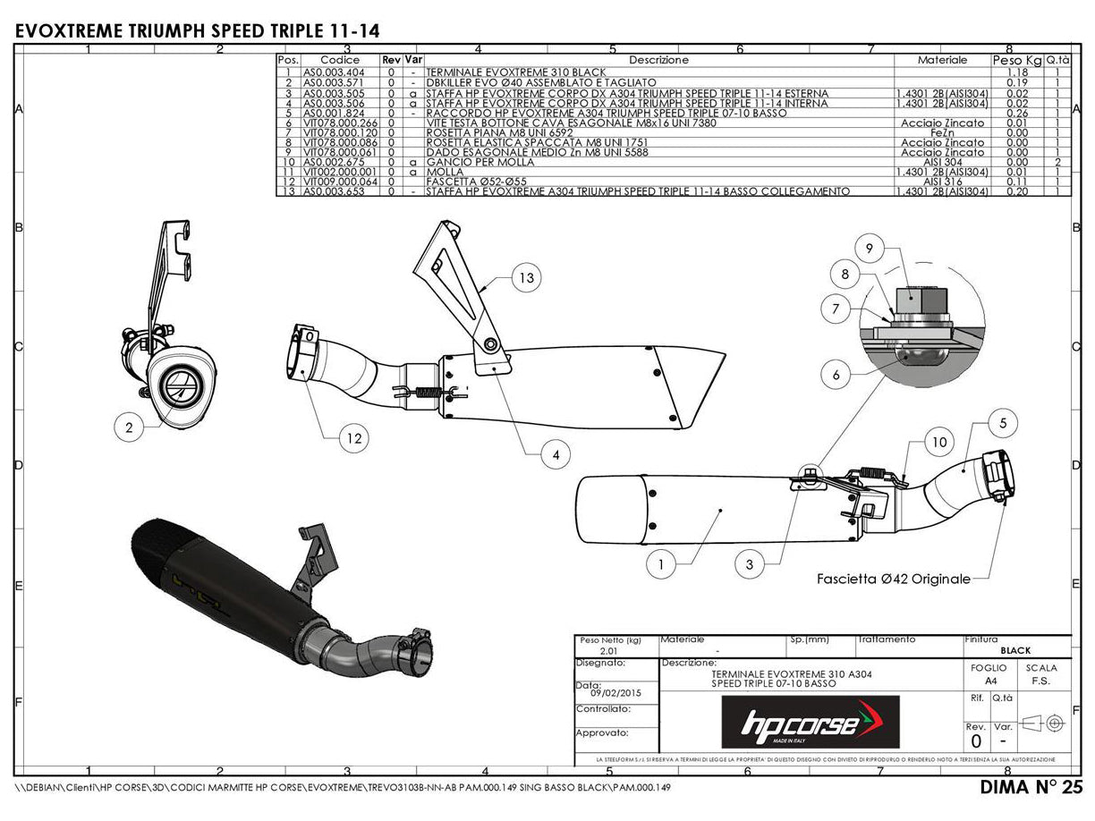 HP CORSE Triumph Speed Triple 1050 (11/15) Slip-on Exhaust "Evoxtreme Black" (EU homologated) – Accessories in MotoDeal – Motorcycle Accessories and Parts Online Shop