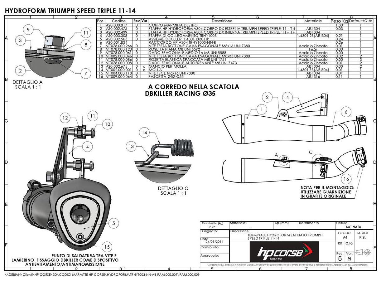 HP CORSE Triumph Speed Triple 1050 (11/15) Slip-on Exhaust "Hydroform Satin" (EU homologated) – Accessories in MotoDeal – Motorcycle Accessories and Parts Online Shop