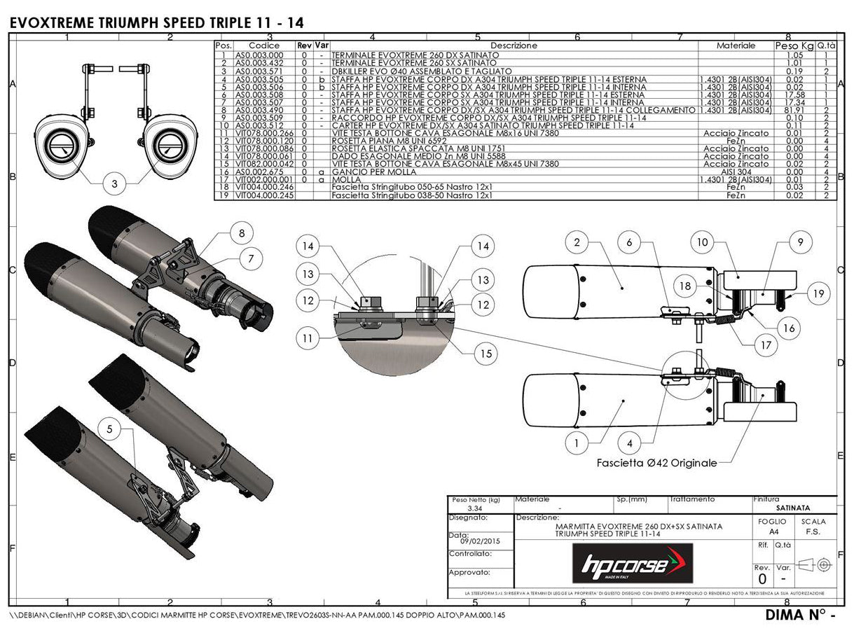 HP CORSE Triumph Speed Triple 1050 (11/15) Dual Slip-on Exhaust "Evoxtreme Satin" (EU homologated) – Accessories in MotoDeal – Motorcycle Accessories and Parts Online Shop