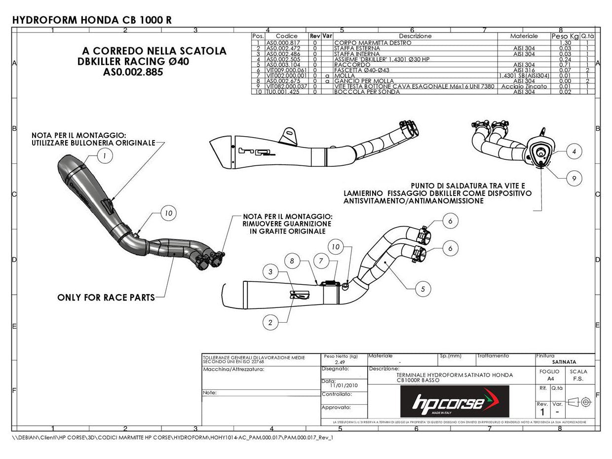 HP CORSE Honda CB1000R Slip-on Exhaust "Hydroform Satin Single" (low position) – Accessories in MotoDeal – Motorcycle Accessories and Parts Online Shop