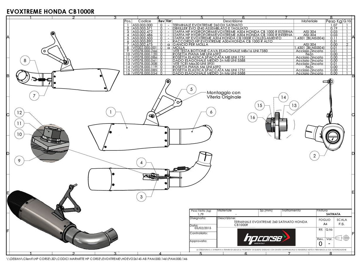 HP CORSE Honda CB1000R Slip-on Exhaust "Evoxtreme Satin Single" (high position) – Accessories in MotoDeal – Motorcycle Accessories and Parts Online Shop