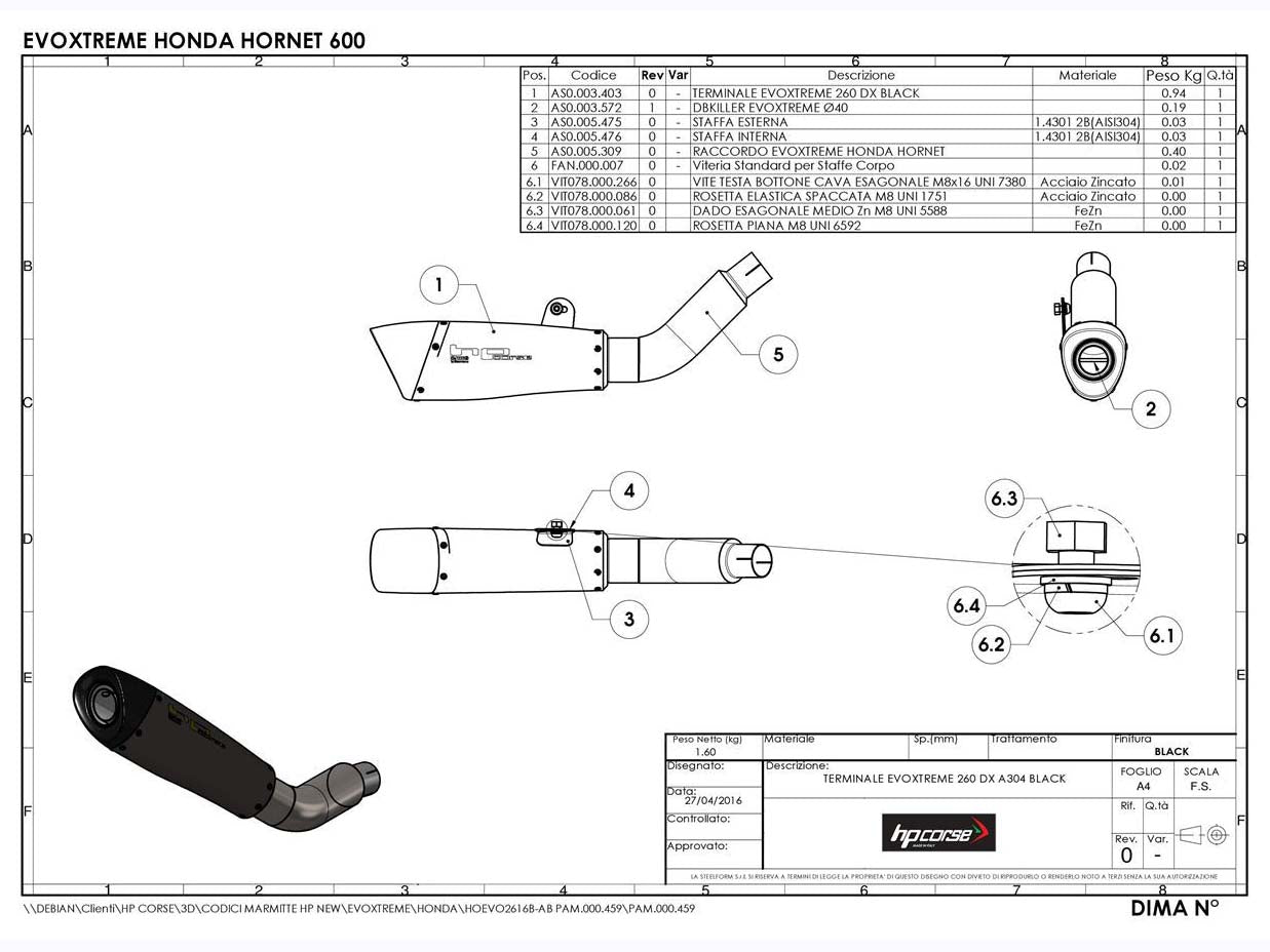 HP CORSE Honda CB600F Hornet (07/13) Slip-on Exhaust "Evoxtreme Satin" (EU homologated) – Accessories in MotoDeal – Motorcycle Accessories and Parts Online Shop