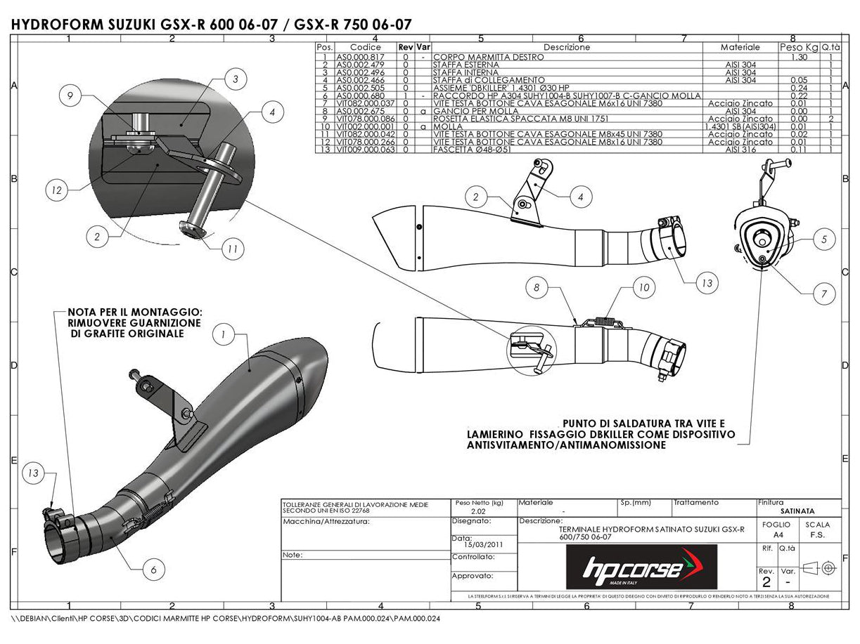 HP CORSE Suzuki GSX-R600 / GSX-R750 (06/07) Slip-on Exhaust "Hydroform Satin" (EU homologated) – Accessories in MotoDeal – Motorcycle Accessories and Parts Online Shop