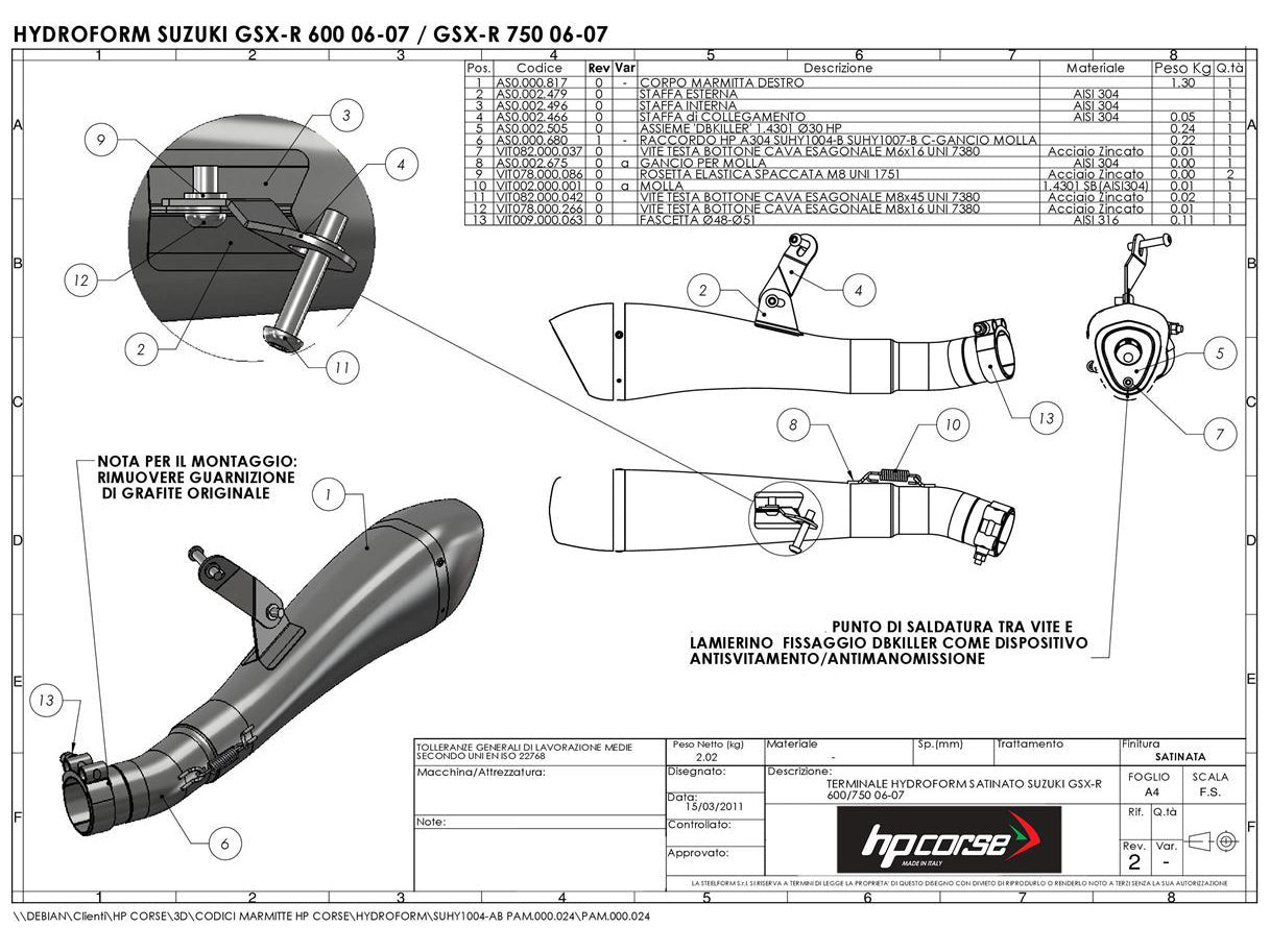 HP CORSE Suzuki GSX-R600 / GSX-R750 (06/07) Slip-on Exhaust "Hydroform Black" (EU homologated) – Accessories in MotoDeal – Motorcycle Accessories and Parts Online Shop