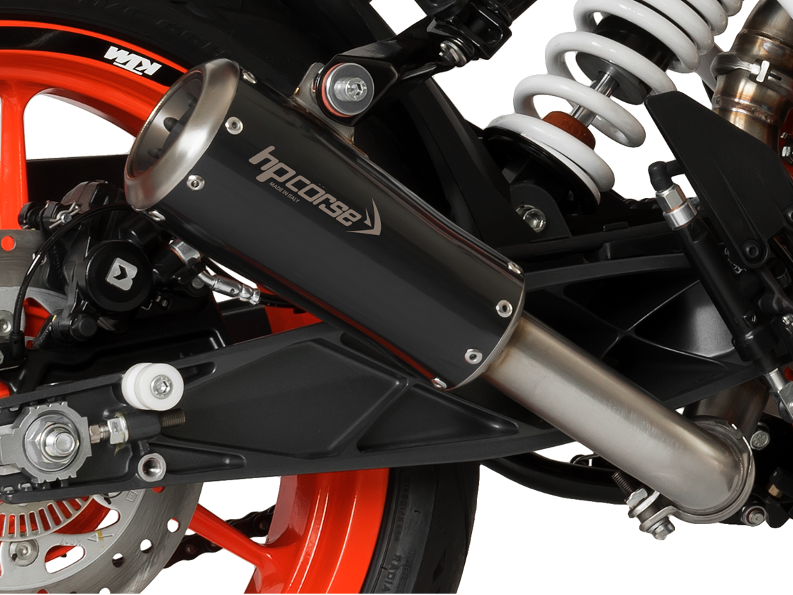 HP CORSE KTM 390 Duke (13/16) Slip-on Exhaust "GP-07 Black with Aluminum Ring" (racing) – Accessories in MotoDeal – Motorcycle Accessories and Parts Online Shop