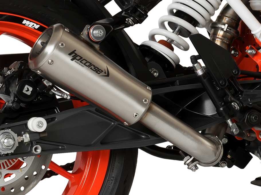 HP CORSE KTM 390 Duke (13/16) Slip-on Exhaust "GP-07 Satin with Aluminum Ring" (racing) – Accessories in MotoDeal – Motorcycle Accessories and Parts Online Shop