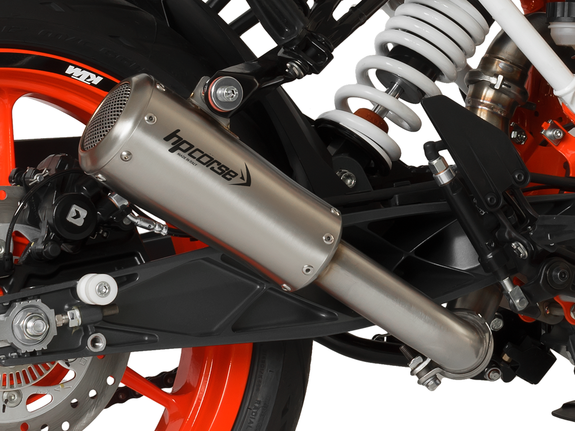 HP CORSE KTM 390 Duke (13/16) Slip-on Exhaust "GP-07 Satin with Wire Mesh" (racing) – Accessories in MotoDeal – Motorcycle Accessories and Parts Online Shop