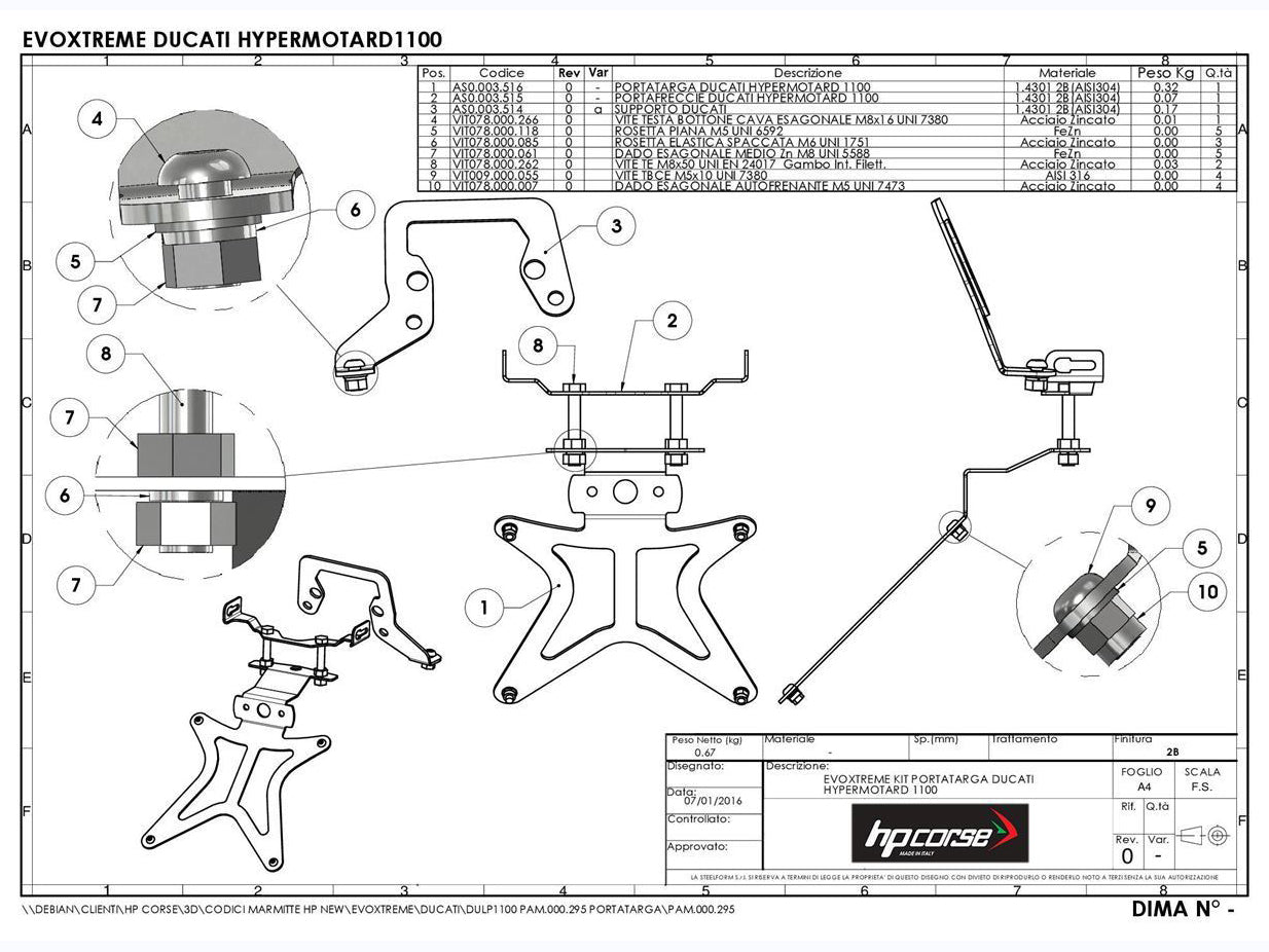 HP CORSE Ducati Hypermotard 1100 Slip-on Exhaust "Evoxtreme 310 Satin" (EU homologated)