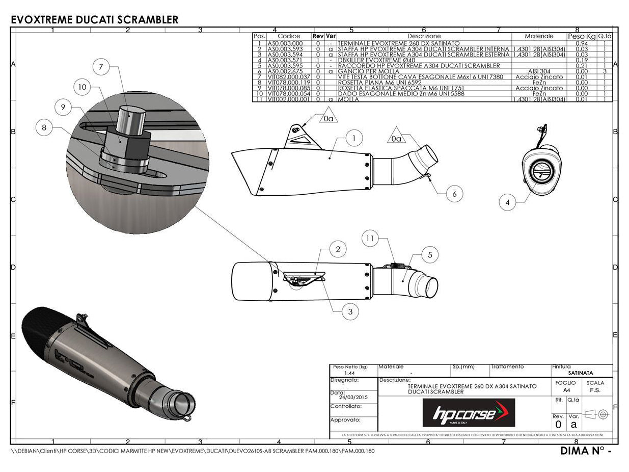 HP CORSE Ducati Scrambler 800 Slip-on Exhaust "Evoxtreme 260 Satin" (EU homologated)