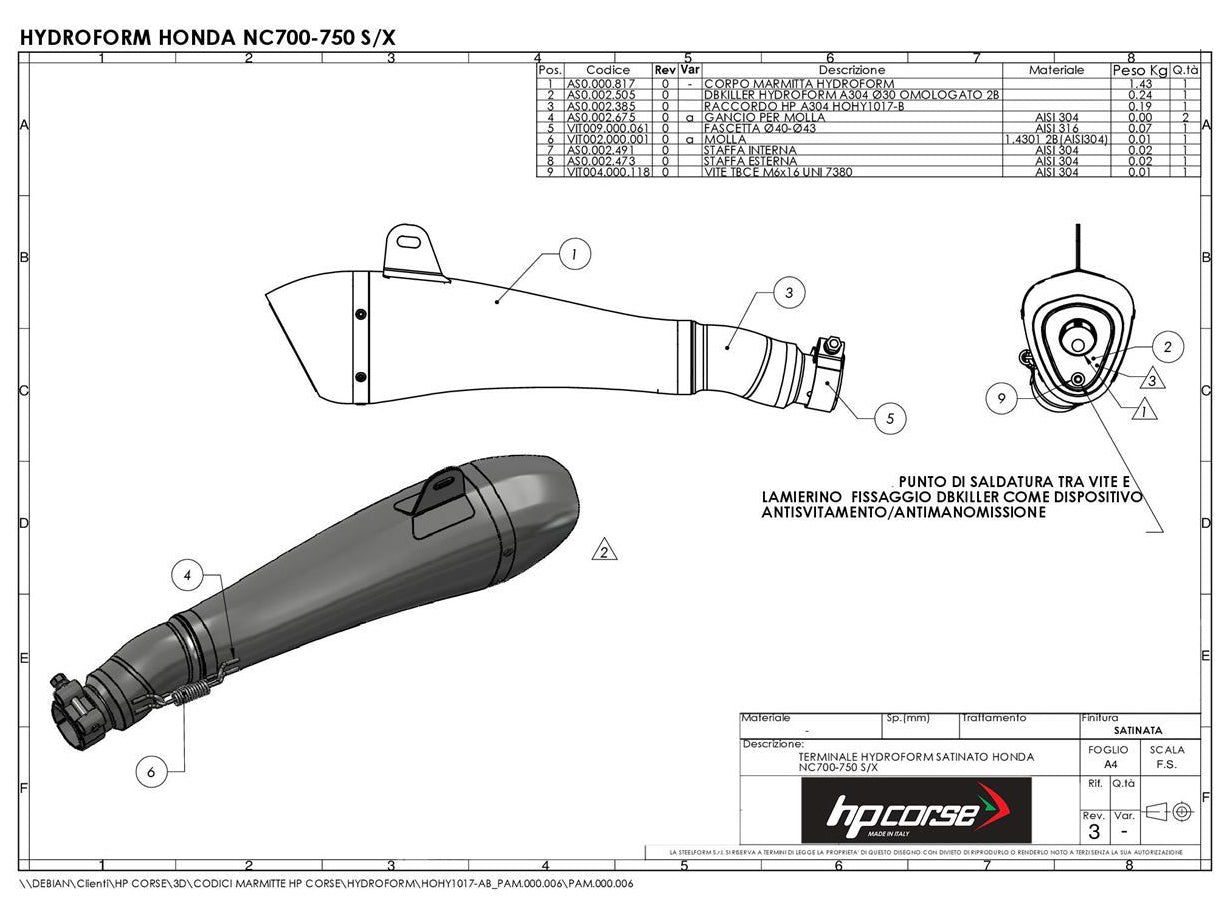 HP CORSE Honda NC700 / NC750 Slip-on Exhaust "Hydroform Black" (racing only) – Accessories in MotoDeal – Motorcycle Accessories and Parts Online Shop