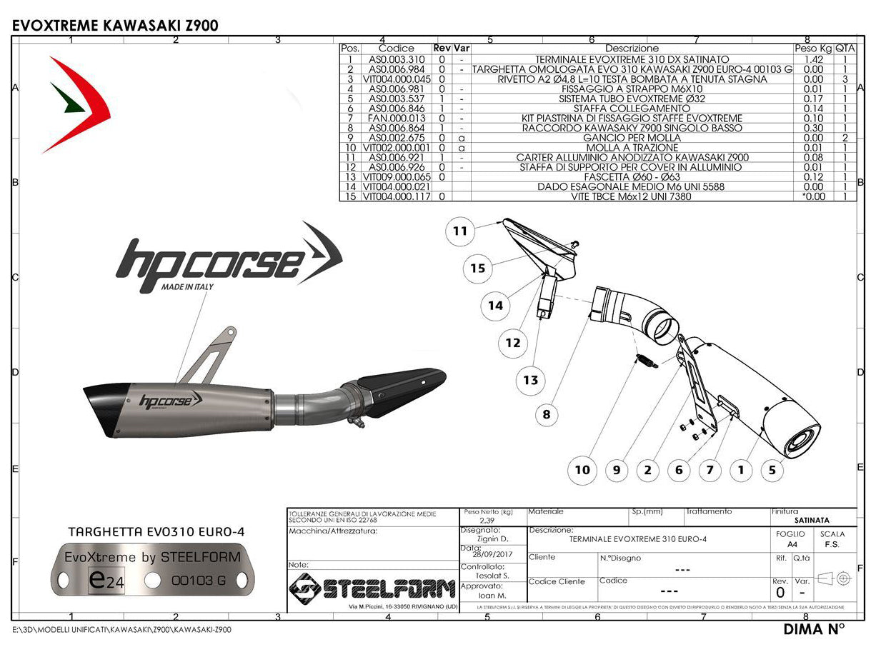 HP CORSE Kawasaki Z900 (17/19) Slip-on Exhaust "Evoxtreme Satin" (EU homologated) – Accessories in MotoDeal – Motorcycle Accessories and Parts Online Shop