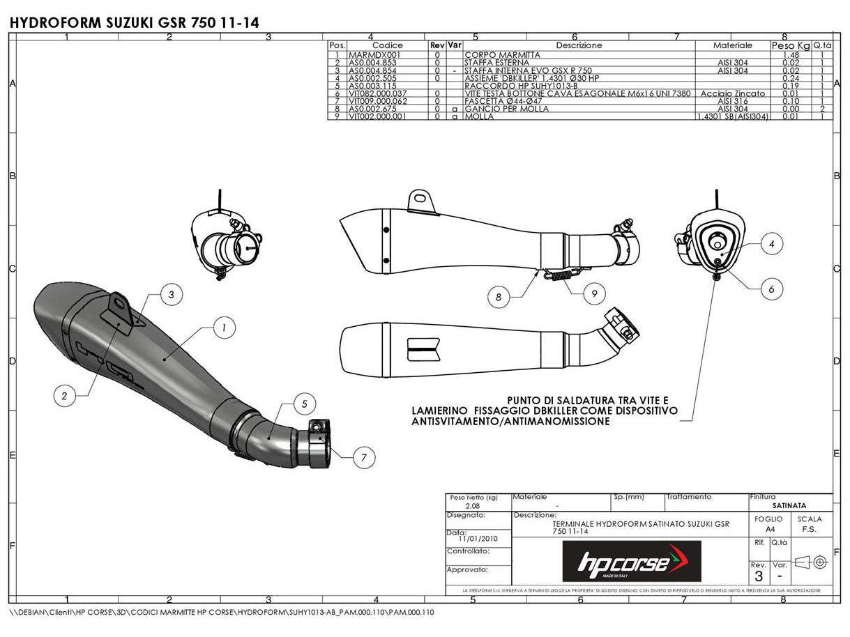 HP CORSE Suzuki GSR750 Slip-on Exhaust "Hydroform Black" (EU homologated) – Accessories in MotoDeal – Motorcycle Accessories and Parts Online Shop