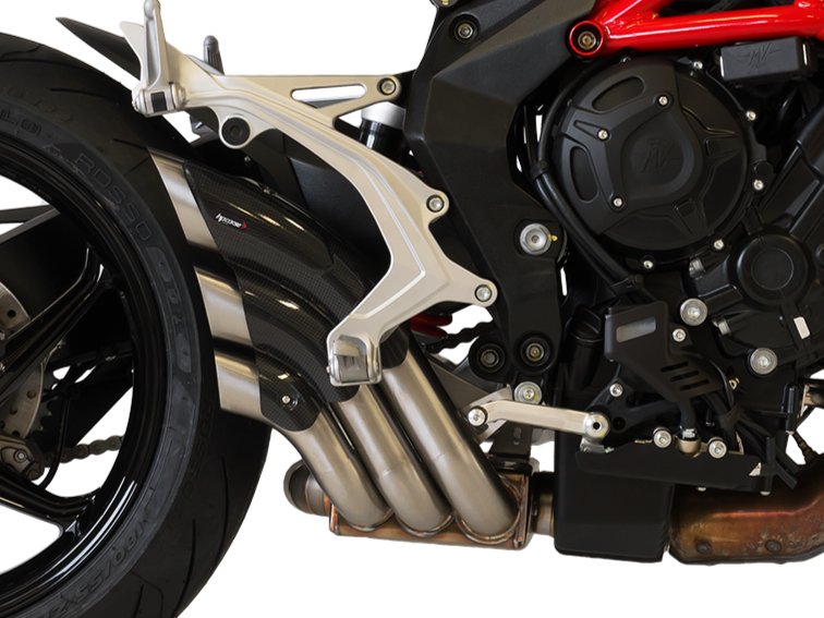 HP CORSE MV Agusta Brutale 800/RR Slip-on Exhaust "HydroTre Satin" (racing; with carbon cover)