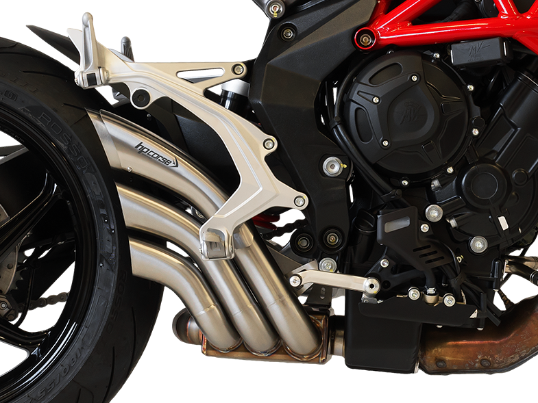 HP CORSE MV Agusta Brutale 800/RR Slip-on Exhaust "HydroTre Satin" (racing; with stainless steel cover)