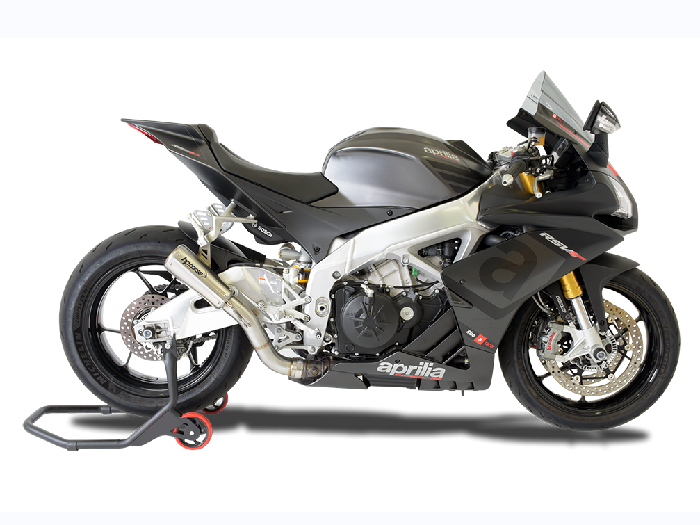 HP CORSE Aprilia RSV4 (15/16) Slip-on Exhaust "GP-07 Satin" (racing; with wire mesh)