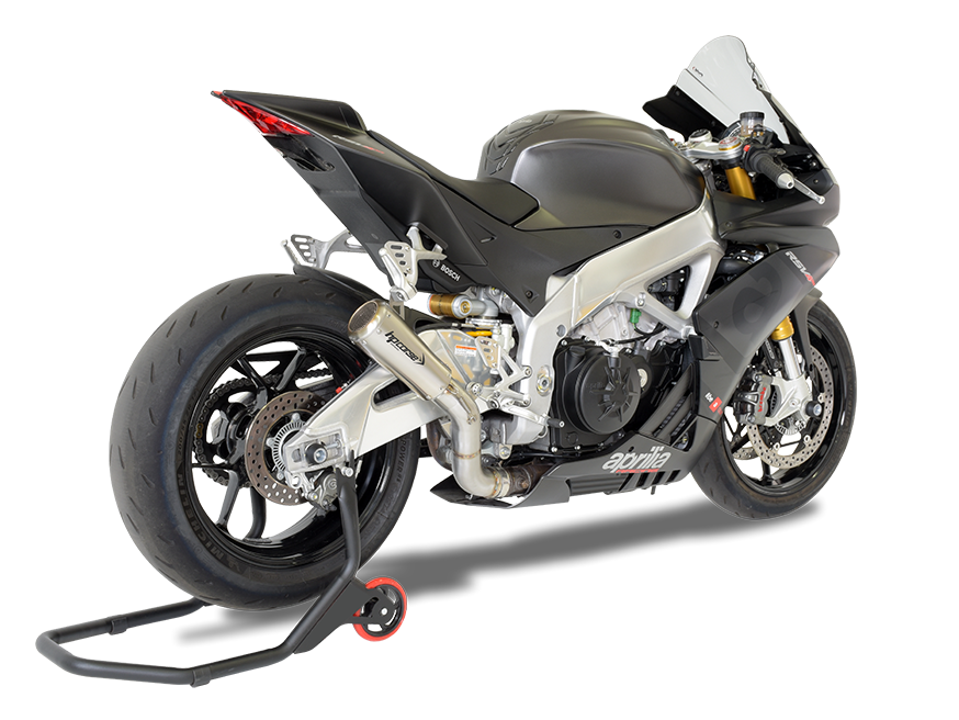 HP CORSE Aprilia RSV4 (15/16) Slip-on Exhaust "GP-07 Satin" (racing; with wire mesh)