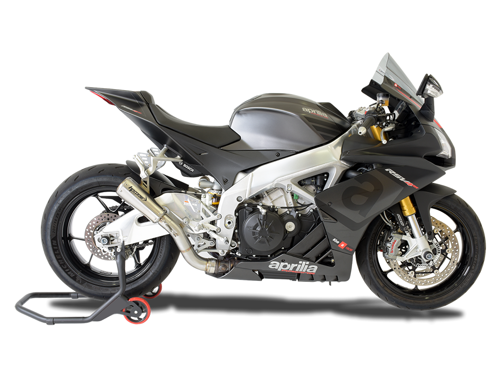 HP CORSE Aprilia RSV4 (15/16) Slip-on Exhaust "GP-07 Satin" (racing; with aluminum ring)