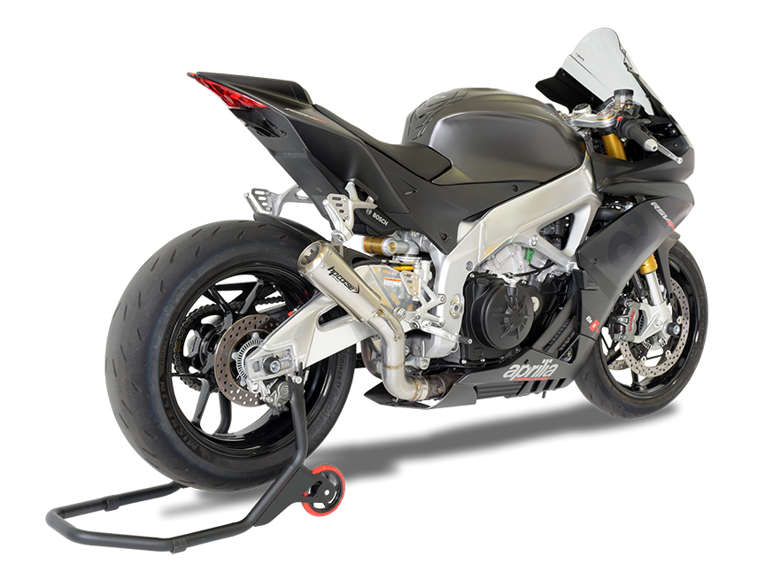 HP CORSE Aprilia RSV4 (15/16) Slip-on Exhaust "GP-07 Satin" (racing; with aluminum ring)