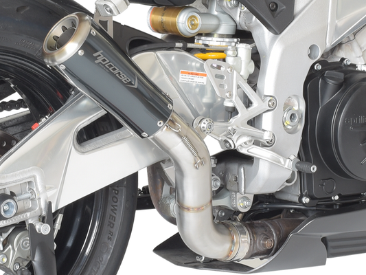 HP CORSE Aprilia RSV4 (15/16) Slip-on Exhaust "GP-07 Black" (racing; with aluminum ring)