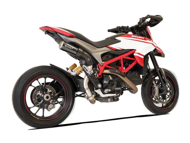 HP CORSE Ducati Hypermotard 821 Slip-on Exhaust "GP-07 Black" (EU homologated; with wire mesh)