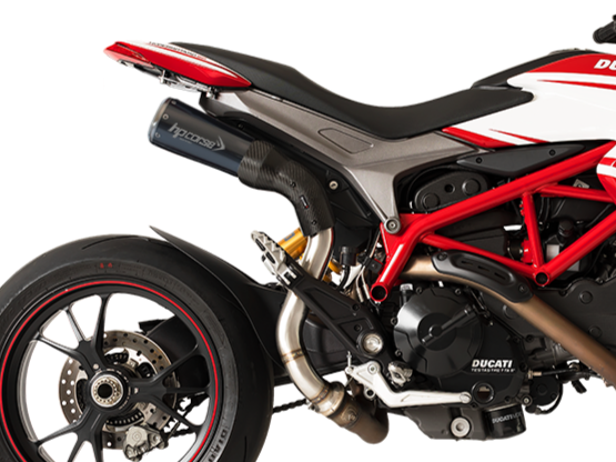 HP CORSE Ducati Hypermotard 821 Slip-on Exhaust "GP-07 Black" (EU homologated; with wire mesh)