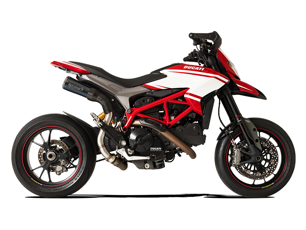 HP CORSE Ducati Hypermotard 821 Slip-on Exhaust "GP-07 Black" (EU homologated; with wire mesh)