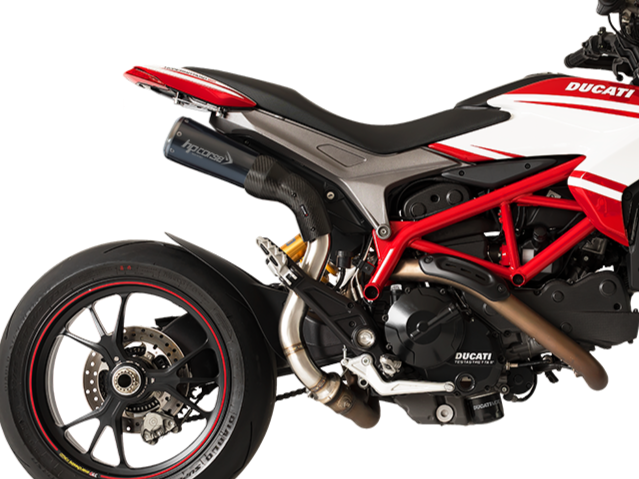 HP CORSE Ducati Hypermotard 821 Slip-on Exhaust "GP-07 Black" (EU homologated; with aluminum ring)