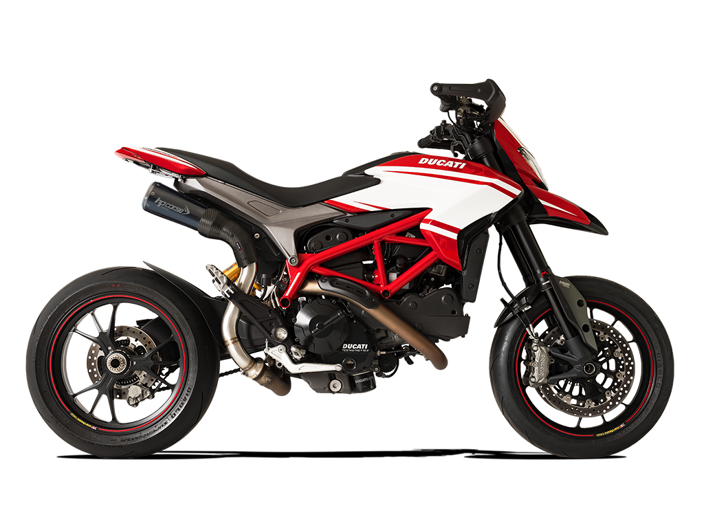 HP CORSE Ducati Hypermotard 821 Slip-on Exhaust "GP-07 Black" (EU homologated; with aluminum ring)