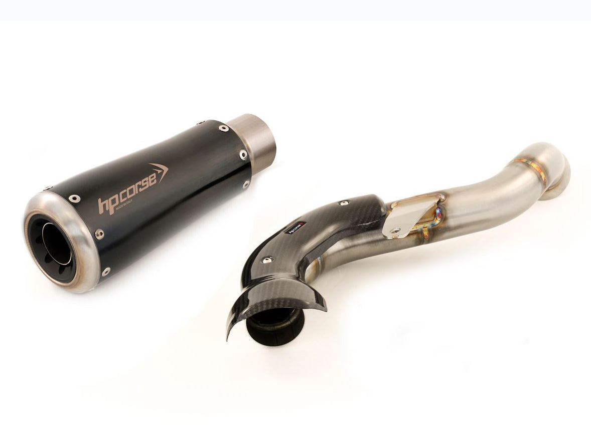 HP CORSE Ducati Hypermotard 821 Slip-on Exhaust "GP-07 Black" (EU homologated; with aluminum ring)