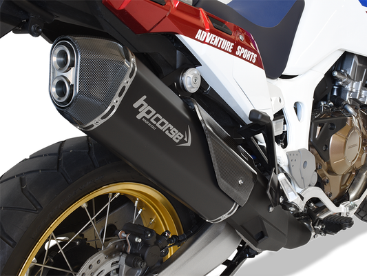 HP CORSE Honda CRF1000L Africa Twin Slip-on Exhaust "SPS Carbon Black" (EU homologated)