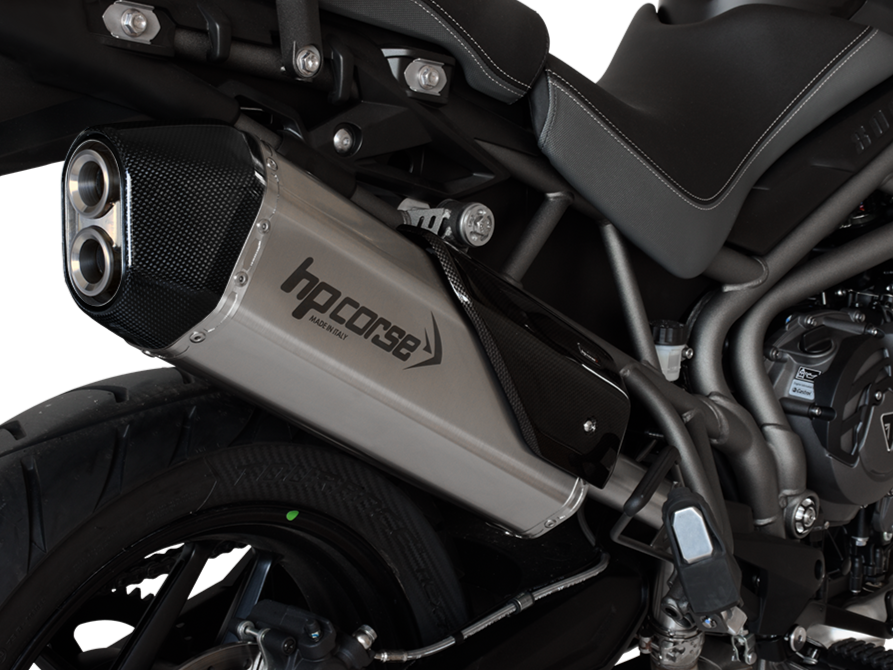 HP CORSE Triumph Tiger 800 (18/20) Slip-on Exhaust "SPS Carbon Satin" (EU homologated)