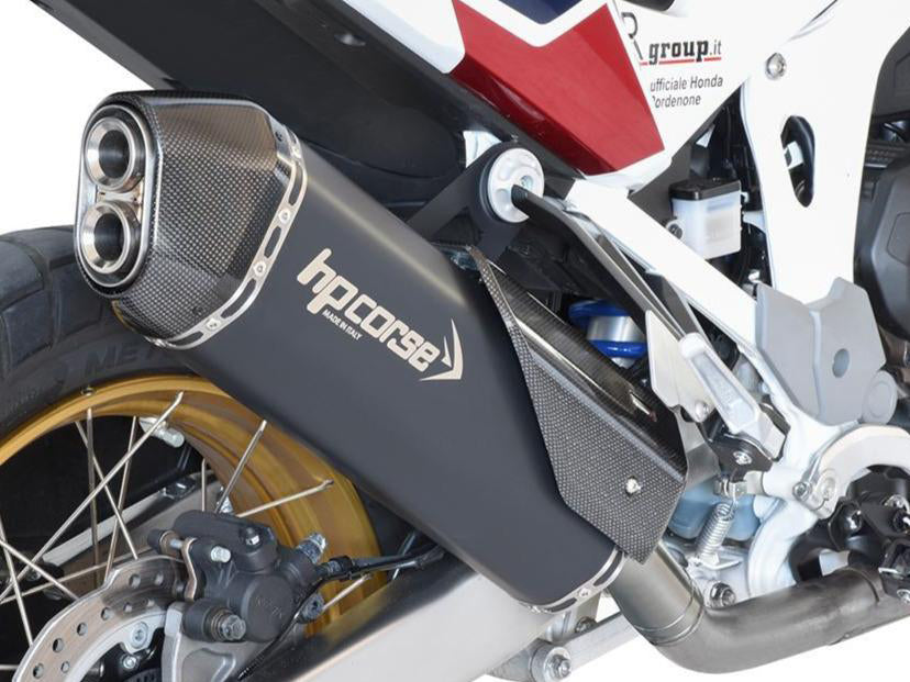 HP CORSE Honda CRF1100L Africa Twin Slip-on Exhaust "SPS Carbon Black" (EU homologated)