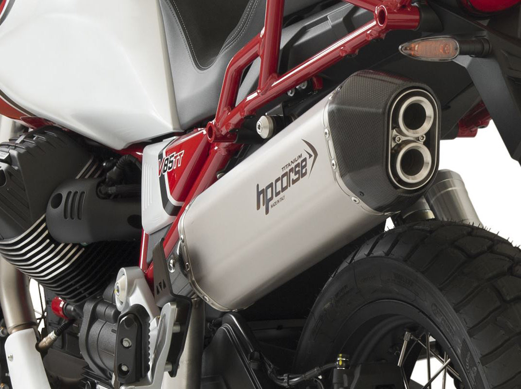 HP CORSE Moto Guzzi V85 TT (2019+) Slip-on Exhaust "SPS Carbon Titanium" (Euro 4/5)