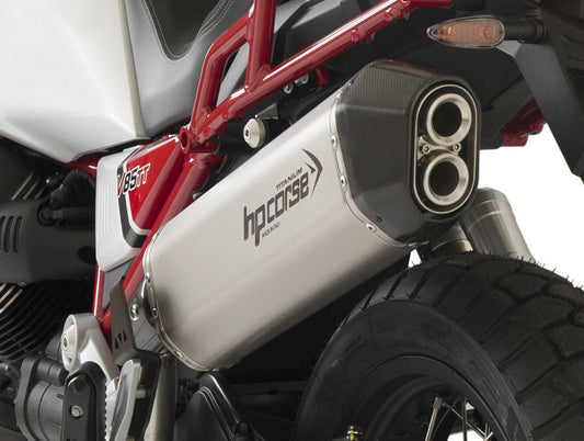 HP CORSE Moto Guzzi V85 TT (2019+) Slip-on Exhaust "SPS Carbon Titanium" (Euro 4/5)