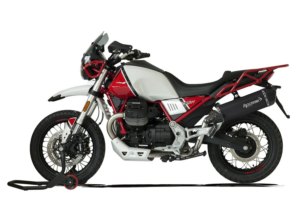 HP CORSE Moto Guzzi V85 TT (2019+) Slip-on Exhaust "SPS Carbon Ceramic Black" (Euro 4/5)