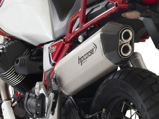 HP CORSE Moto Guzzi V85 TT (2019+) Slip-on Exhaust "SPS Carbon Inox Satin" (Euro 4/5)