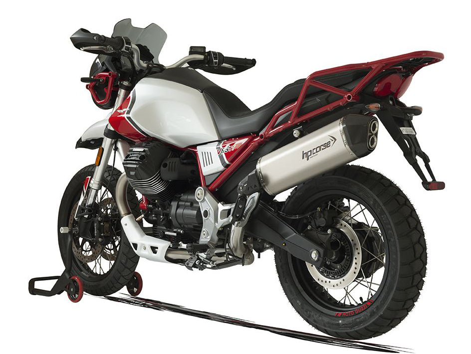 HP CORSE Moto Guzzi V85 TT (2019+) Slip-on Exhaust "SPS Carbon Inox Satin" (Euro 4/5)