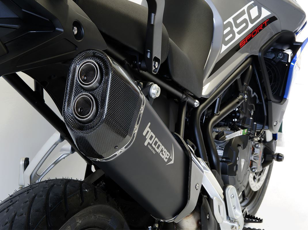 HP CORSE Triumph Tiger 900 (2021+) Slip-on Exhaust "SP-3 Carbon 350 Ceramic Black" (Euro 5)