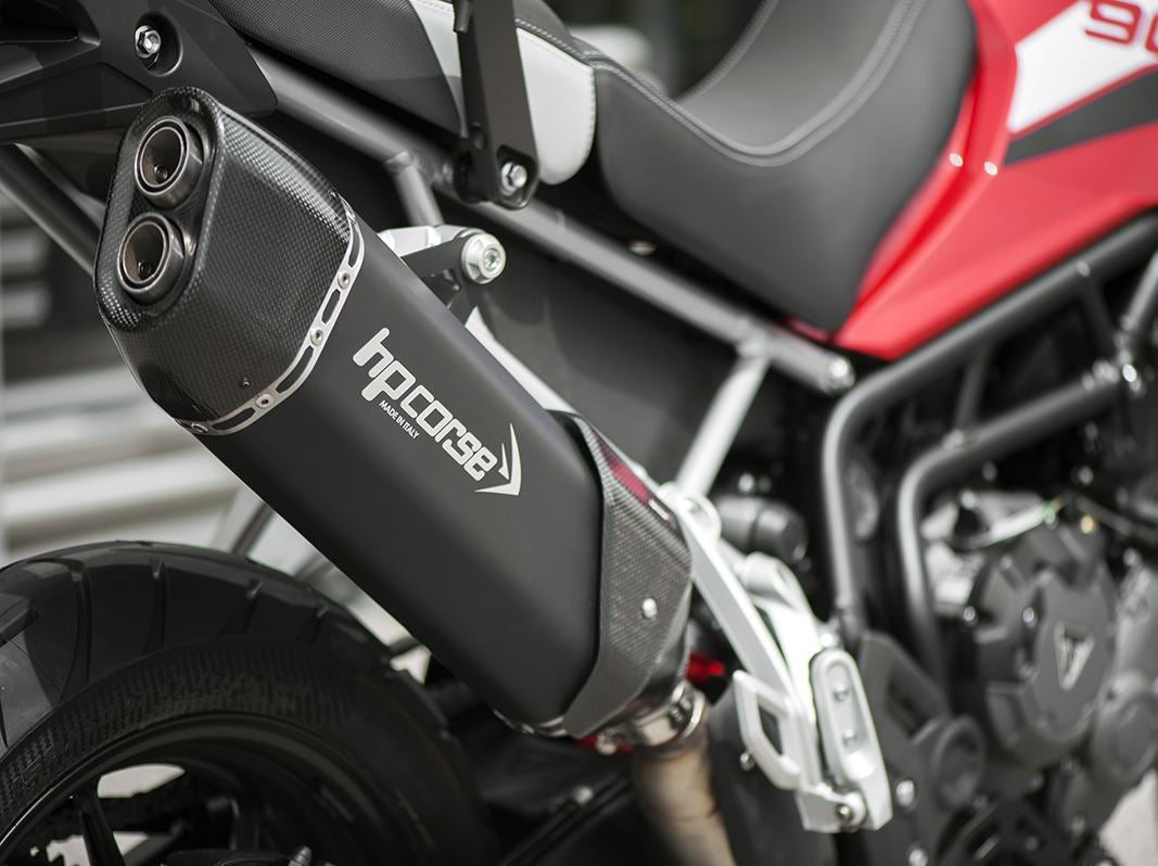 HP CORSE Triumph Tiger 900 (2021+) Slip-on Exhaust "SP-3 Carbon 350 Ceramic Black" (Euro 5)