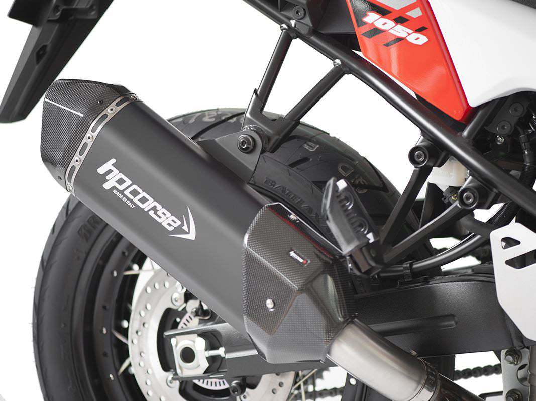 HP CORSE Suzuki V-Strom 1050 (2020+) Slip-on Exhaust "SPS Carbon 350 Ceramic Black" (Euro 5)